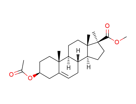 Molecular Structure of 5230-57-9 (3β-(Acetyloxy)-17-methylandrost-5-ene-17β-carboxylic acid methyl ester)