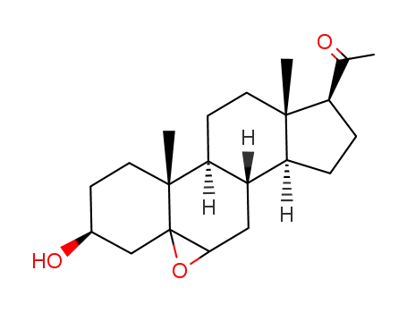 Molecular Structure of 85552-32-5 (1-((3S,8S,9S,10R,13S,14S,17S)-3-Hydroxy-10,13-dimethyl-hexadecahydro-20-oxa-cyclopropa[5,6]cyclopenta[a]phenanthren-17-yl)-ethanone)