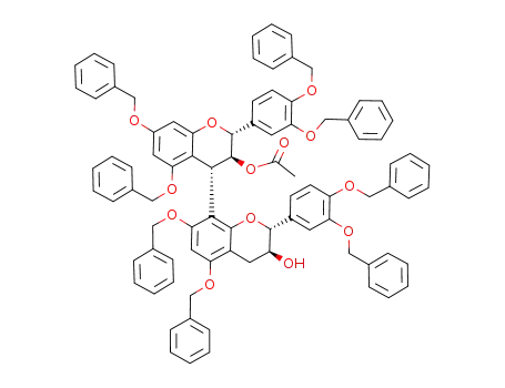 [4,8']-2,3-trans-3,4-trans:2',3'-trans-octa-O-benzyl-3-O-acetyl-bi-(+)-catechin