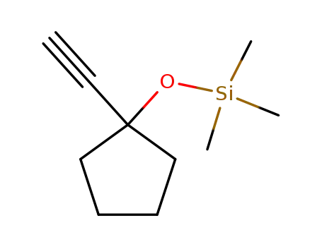 Molecular Structure of 62785-89-1 (Silane, [(1-ethynylcyclopentyl)oxy]trimethyl-)
