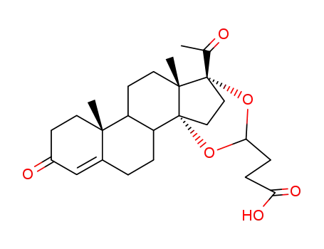 Molecular Structure of 23655-69-8 (4,4-[(3,20-dioxopregn-4-ene-14,17-diyl)dioxy]butyric acid)