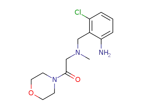 Molecular Structure of 18053-44-6 (4-[[[(2-amino-6-chlorophenyl)methyl]methylamino]acetyl]morpholine)