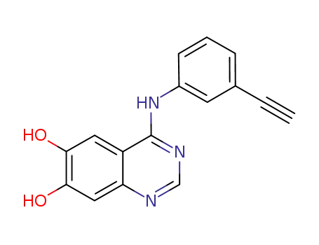 Molecular Structure of 938185-06-9 (N-(3-ethynylphenyl)-6,7-dihydroxy-4-quinazolinamine)