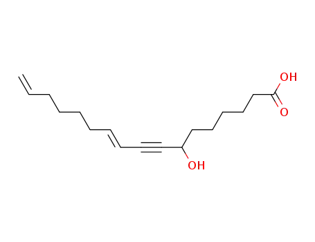 Molecular Structure of 1681-01-2 (7-hydroxy-trans-10,16-heptadecadien-8-ynoic acid)