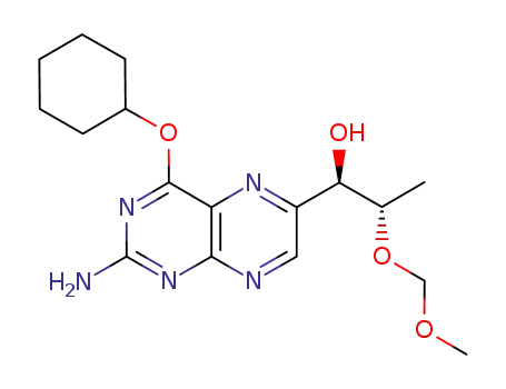 Molecular Structure of 1104608-07-2 (1-(2-amino-4-cyclohexyloxypteridin-6-yl)-1R,2S-1-hydroxy-2-(methoxymethoxy)propan)