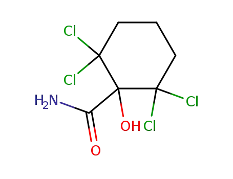 Molecular Structure of 1724-30-7 (2,2,6,6-tetrachloro-1-hydroxycyclohexanecarboxamide)