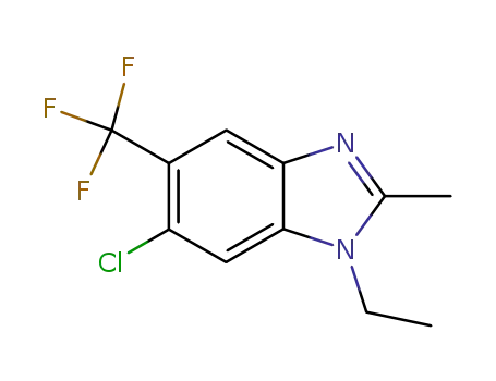 Molecular Structure of 1736-34-1 (6-chloro-1-ethyl-2-methyl-5-(trifluoromethyl)-1H-benzimidazole)