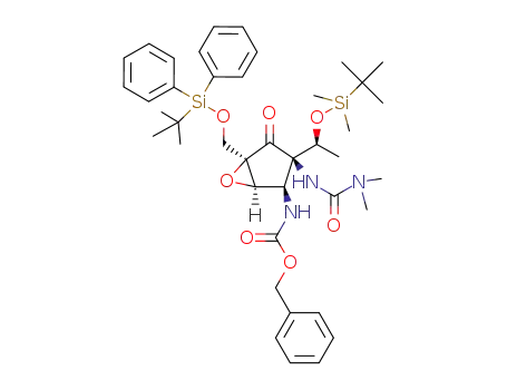benzyl ((1R,2R,3R,5R)-3-((S)-1-((tert-butyldimethylsilyl)oxy)ethyl)-5-(((tert-butyldiphenylsilyl)oxy)methyl)-3-(3,3-dimethylureido)-4-oxo-6-oxabicyclo[3.1.0] hexan2-yl)carbamate