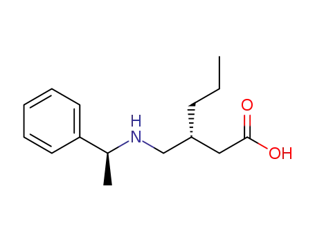 Molecular Structure of 1314557-04-4 ((3R)-3-propyl-4-((S)-1'-phenylethylamino)butanoic acid)