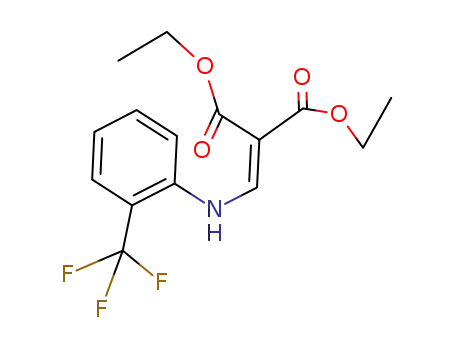 Molecular Structure of 23779-94-4 (2-((2-TRIFLUOROMETHYLPHENYLAMINO)METHYLENE)MALONIC ACID DIETHYL ESTER)