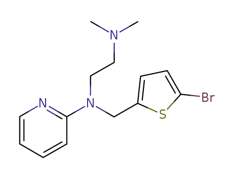 Molecular Structure of 5768-23-0 (1,2-Ethanediamine,
N-[(5-bromo-2-thienyl)methyl]-N',N'-dimethyl-N-2-pyridinyl-)