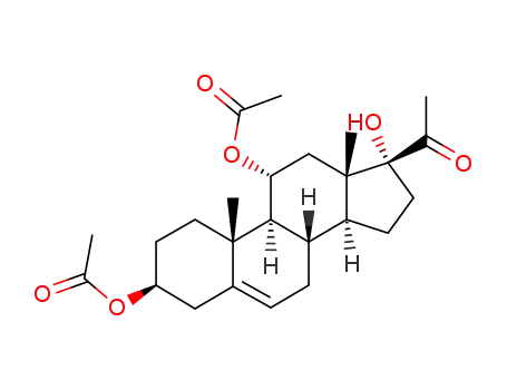 Molecular Structure of 115485-81-9 (3β,11α-diacetoxy-17-hydroxy-pregn-5-en-20-one)
