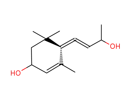 Molecular Structure of 142893-64-9 (2-Cyclohexen-1-ol, 4-(3-hydroxy-1-butenylidene)-3,5,5-trimethyl-)