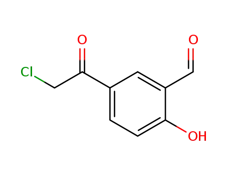 Molecular Structure of 115787-51-4 (Benzaldehyde, 5-(chloroacetyl)-2-hydroxy- (9CI))