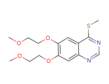 Molecular Structure of 958669-57-3 (4-(methylthio)-6,7-bis(2-methoxyethoxy)quinazoline)