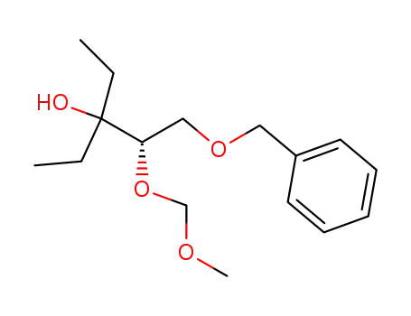 Molecular Structure of 128829-03-8 ((S)-1-Benzyloxy-3-ethyl-2-methoxymethoxy-pentan-3-ol)