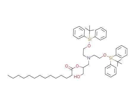 Molecular Structure of 926890-48-4 (3-[N,N-bis(2-tert-butyldiphenylsilyloxyethyl)amino]-2-(tetradecanoyloxy)-1-propanol)