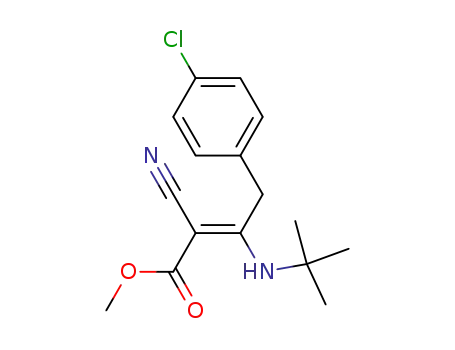 Molecular Structure of 84130-26-7 (methyl 2-cyano-3-(tert-butylamino)-4-(p-chlorophenyl)but-2-enoate)