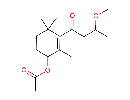 Molecular Structure of 945426-70-0 (1-[3-(Acetyloxy)-2,6,6-trimethyl-1-cyclohexen-1-yl]-3-methoxy-1-butanone)