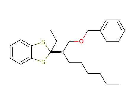 Molecular Structure of 1333204-11-7 (2-((R)-1-(benzyloxy)octan-2-yl)-2-ethylbenzo-1,3-dithiole)