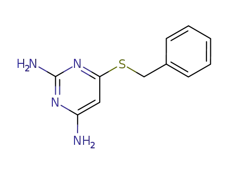Molecular Structure of 99864-74-1 (2,4-Pyrimidinediamine, 6-[(phenylmethyl)thio]-)