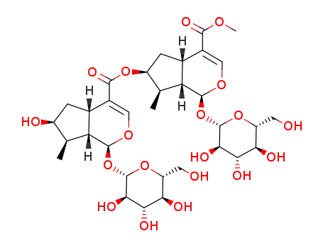 Cyclopenta[c]pyran-4-carboxylicacid, 1-(b-D-glucopyranosyloxy)-6-[[[(1S,4aS,6S,7R,7aS)-1-(b-D-glucopyranosyloxy)-1,4a,5,6,7,7a-hexahydro-6-hydroxy-7-methylcyclopenta[c]pyran-4-yl]carbonyl]oxy]-1,4a,5,6,7,7a-hexahydro-7-methyl-,methyl ester, (1S,4aS,6S,7R,7aS)-