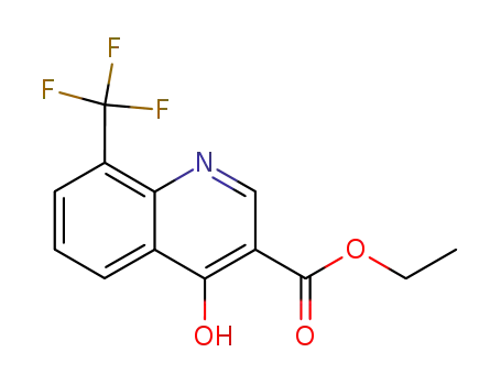 Molecular Structure of 23851-84-5 (4-HYDROXY-8-(TRIFLUOROMETHYL)QUINOLINE-3-CARBOXYLIC ETHYL ESTER)