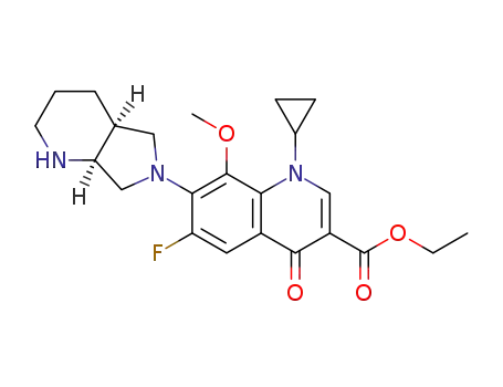 Molecular Structure of 1403836-23-6 (ethyl 1-cyclopropyl-6-fluoro-8-methoxy-7-((4aS,7aS)-octahydro-6H-pyrrolo[3,4-b]pyridin-6-yl)-4-oxo-1,4-dihydroquinoline-3-carboxylate)