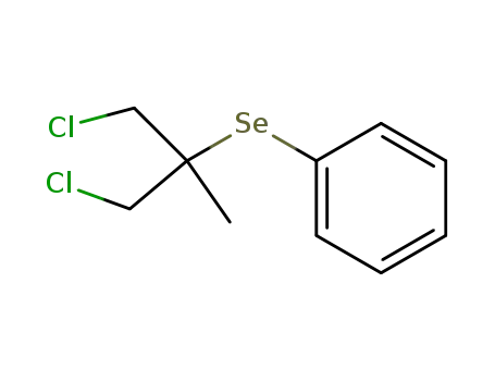Molecular Structure of 81694-51-1 ((2-Chloro-1-chloromethyl-1-methyl-ethylselanyl)-benzene)