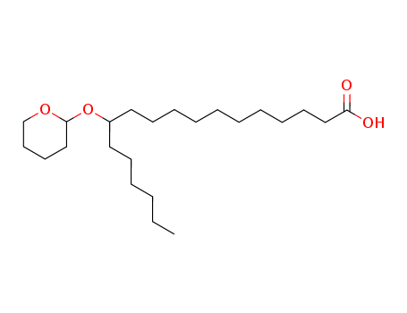 Molecular Structure of 79967-16-1 (Octadecanoic acid, 12-[(tetrahydro-2H-pyran-2-yl)oxy]-)