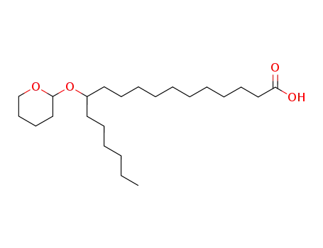 Molecular Structure of 79967-16-1 (Octadecanoic acid, 12-[(tetrahydro-2H-pyran-2-yl)oxy]-)