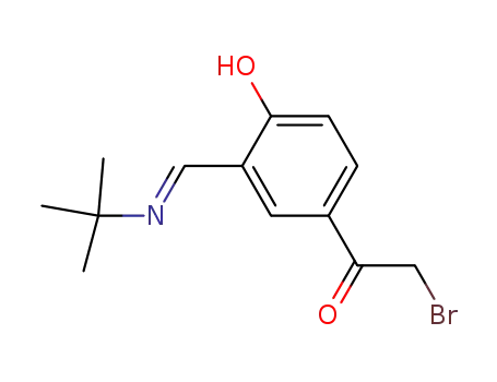 2-Bromo-1-<3-<<(1,1-dimethylethyl)imino>methyl>-4-hydroxyphenyl>ethanone