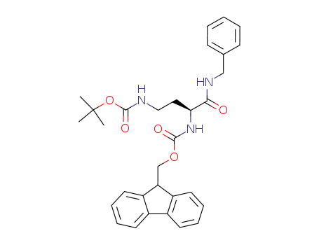 Molecular Structure of 316152-95-1 ((9H-fluoren-9-yl)methyl tert-butyl (4-(benzylamino)-4-oxobutane-1,3-diyl)(S)-dicarbamate)