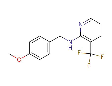 Molecular Structure of 911112-72-6 ((4-methoxy-benzyl)-(3-trifluoromethyl-pyridin-2-yl)-amine)