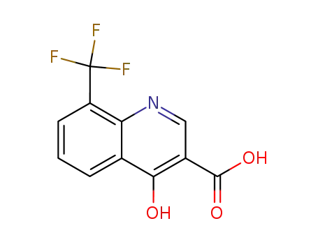 Molecular Structure of 23779-95-5 (4-HYDROXY-8-(TRIFLUOROMETHYL)QUINOLINE-3-CARBOXYLIC ACID)