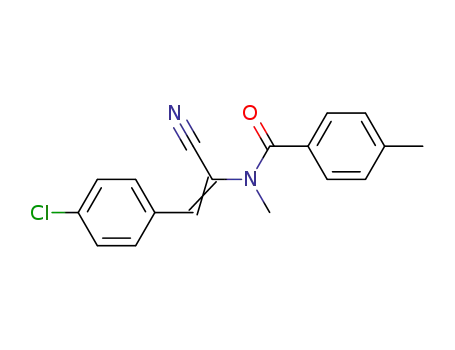 Molecular Structure of 89244-19-9 (Benzamide, N-[2-(4-chlorophenyl)-1-cyanoethenyl]-N,4-dimethyl-, (E)-)