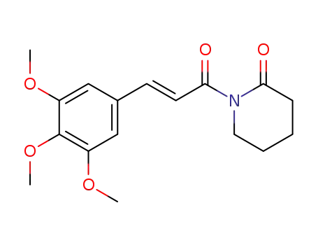 Molecular Structure of 82017-78-5 (1-[(2E)-3-(3,4,5-trimethoxyphenyl)prop-2-enoyl]piperidin-2-one)