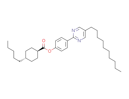 Molecular Structure of 121083-93-0 (Cyclohexanecarboxylic acid, 4-pentyl-, 4-(5-decyl-2-pyrimidinyl)phenyl
ester, trans-)