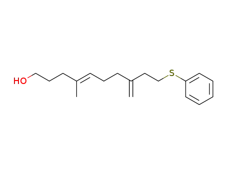 Molecular Structure of 87655-11-6 (4-Decen-1-ol, 4-methyl-8-methylene-10-(phenylthio)-, (E)-)
