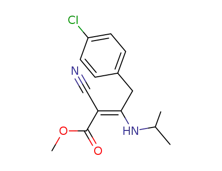 Molecular Structure of 84118-26-3 (methyl 2-cyano-3-(isopropylamino)-4-(p-chlorophenyl)-but-2-enoate)