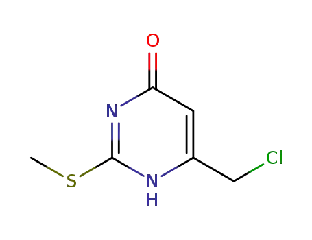 Molecular Structure of 89639-37-2 (6-(CHLOROMETHYL)-2-(METHYLTHIO)PYRIMIDIN-4(3H)-ONE)