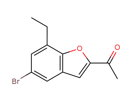 Molecular Structure of 18775-39-8 (1-(5-bromo-7-ethyl-2-benzofuryl)ethan-1-one)