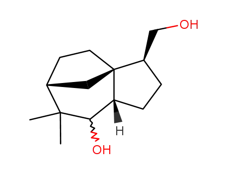 Molecular Structure of 43010-32-8 ((3S,3aS,6R,8aS)-3-Hydroxymethyl-7,7-dimethyl-octahydro-3a,6-methano-azulen-8-ol)