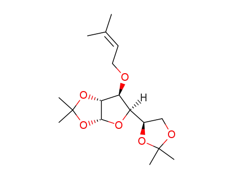 Molecular Structure of 224317-43-5 (1,2:5,6-di-O-isopropylidene-3-O-(3'-methyl-2'-butenyl)-α-D-glucofuranose)
