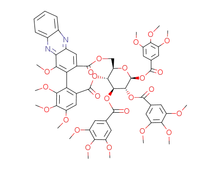 beta-D-Glucopyranose, cyclic 4-->6:6-->2-ester with 3-(6-carboxy-2,3,4-trimethoxyphenyl)-4-methoxy-2-phenazinecarboxylic acid 1,2,3-tris(3,4,5-trimethoxybenzoate), stereoisomer