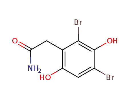 Molecular Structure of 55895-97-1 (2,4-Dibromo-3,6-dihydroxybenzeneacetamide)
