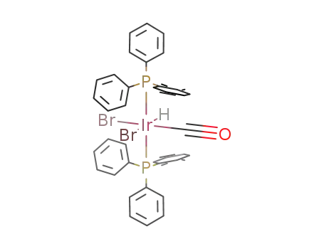 Molecular Structure of 19536-77-7 (dibromocarbonylhydrobis(triphenylphosphine)iridium)