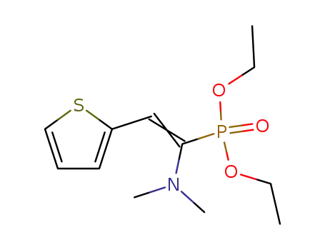 Molecular Structure of 82670-75-5 (((Z)-1-Dimethylamino-2-thiophen-2-yl-vinyl)-phosphonic acid diethyl ester)