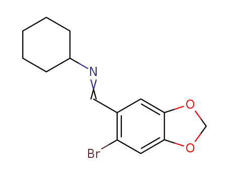 Molecular Structure of 58343-51-4 (N-[(E)-(6-bromo-1,3-benzodioxol-5-yl)methylidene]cyclohexanamine)