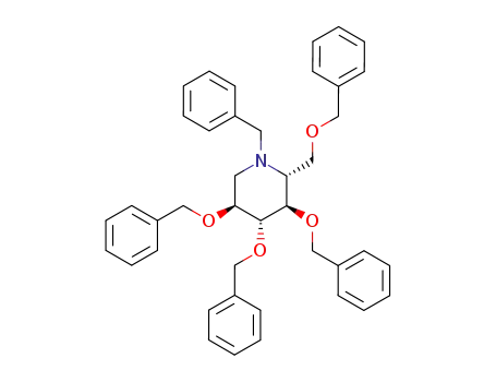 Molecular Structure of 149302-60-3 (N-benzyl-2,3,4,6-tetra-O-benzyl-1-deoxynojirimycin)